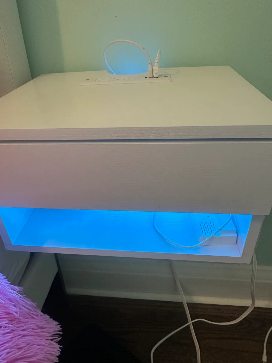 White Nightstand with LED Lighting image indicator(5)