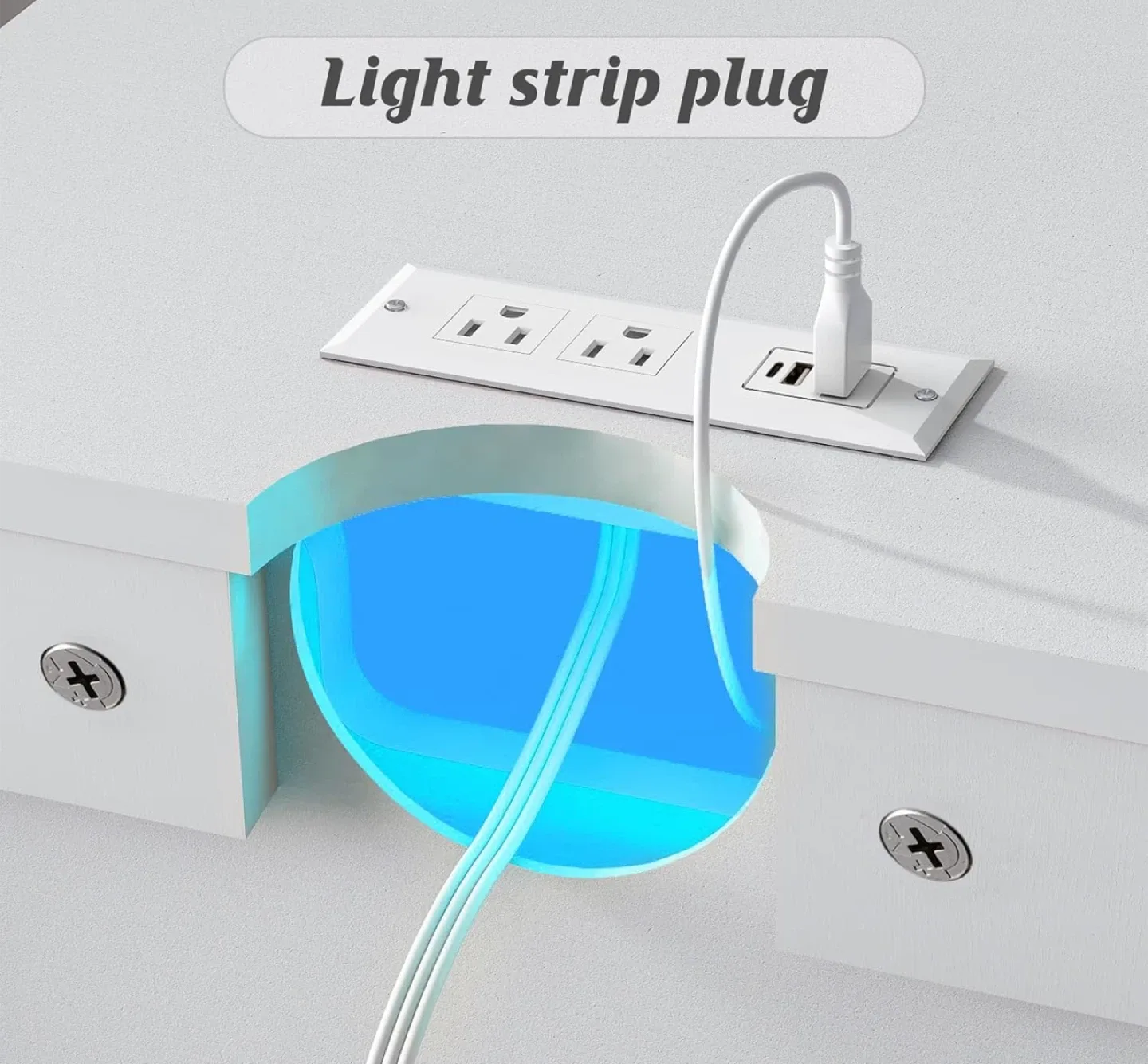 White Nightstand with LED Lighting image indicator(3)