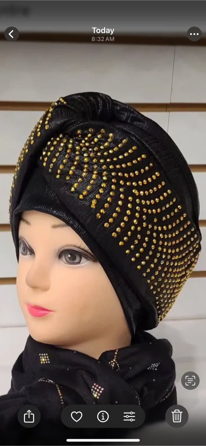 Stylish Rhinestone Turban - Silver & Navy image indicator(7)