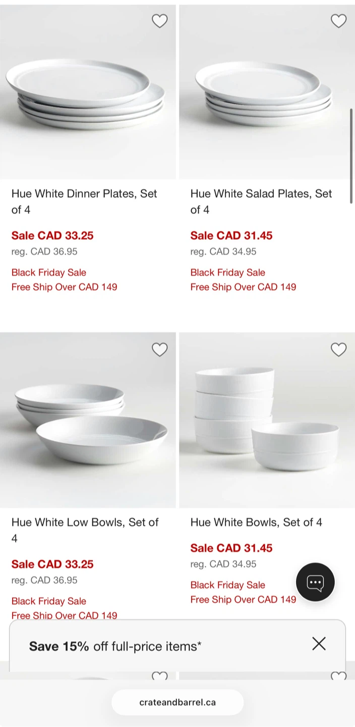 Crate & Barrel Hue White Dinner Plate