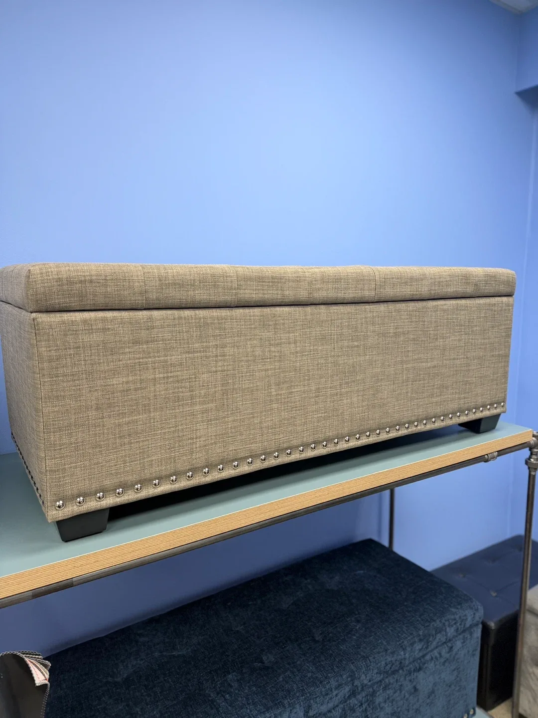 ✨ BRAND NEW Dolphin Faux Storage Ottoman