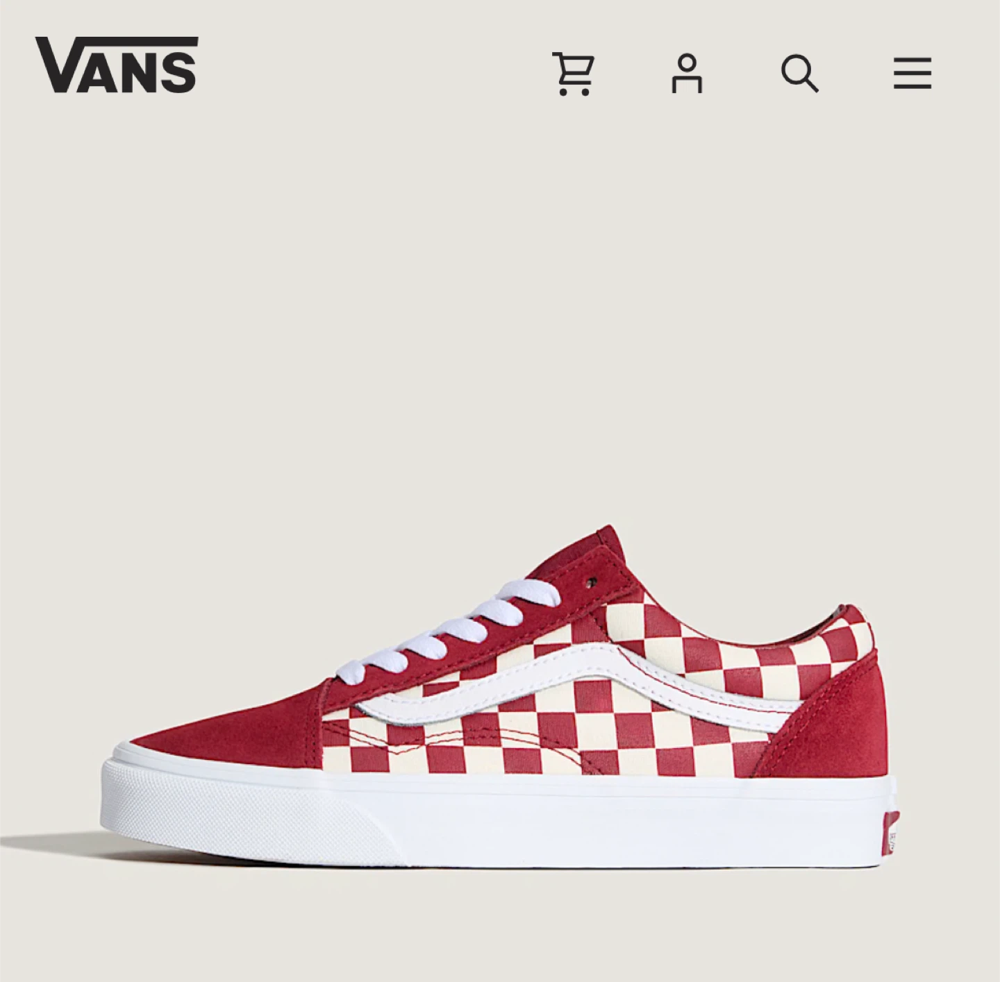 Vans Era Red/White Checkerboard Shoes, Size 8.5 - photo 2