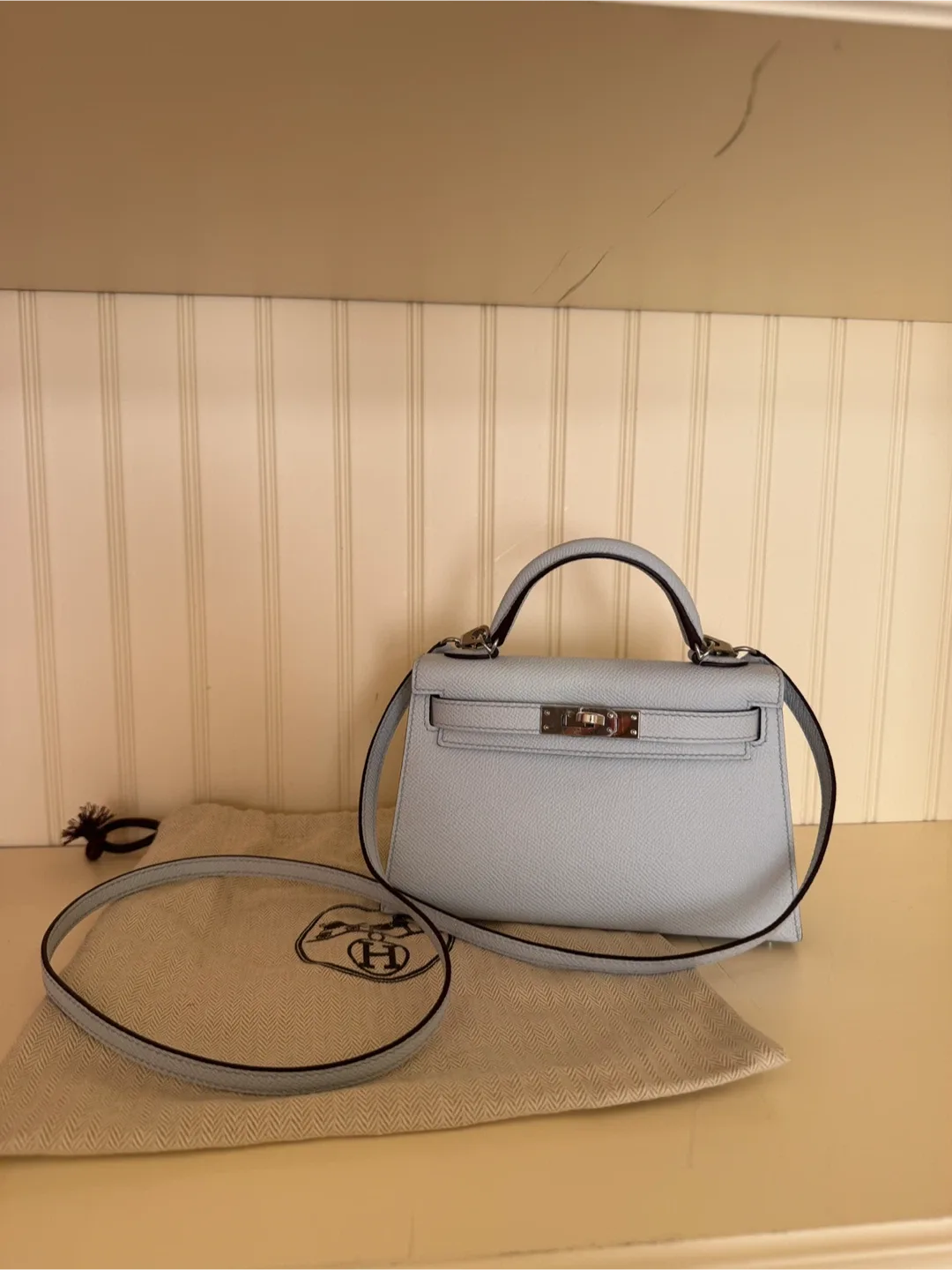 Mini Kelly 20 Sellier - Blue Brume