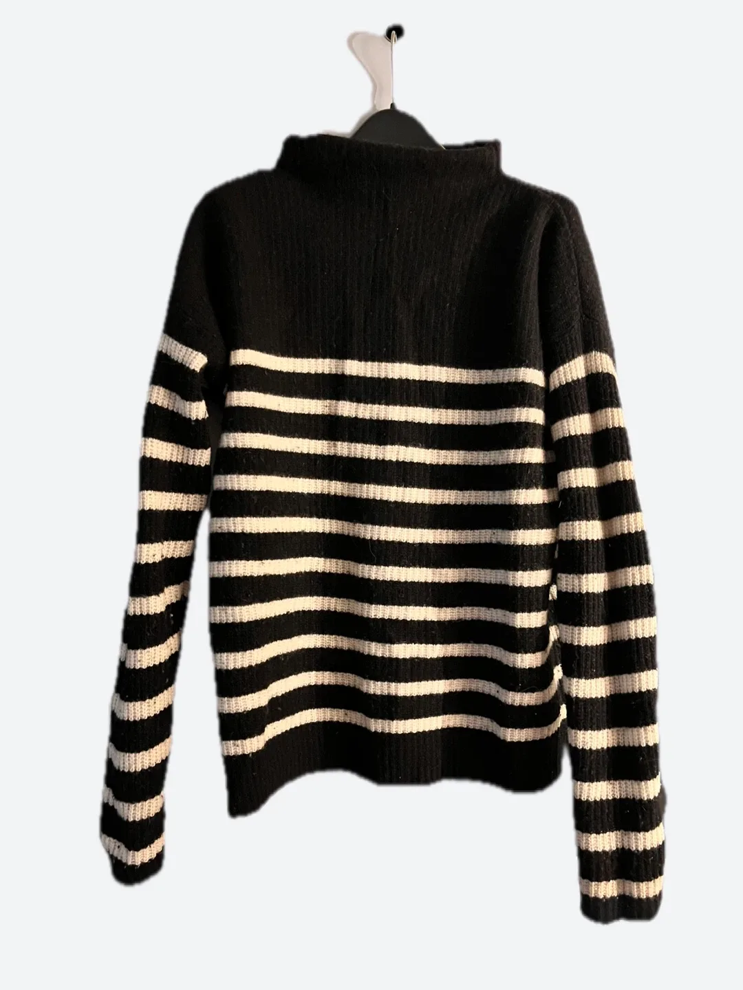 Striped Knit Sweater - Black and White
