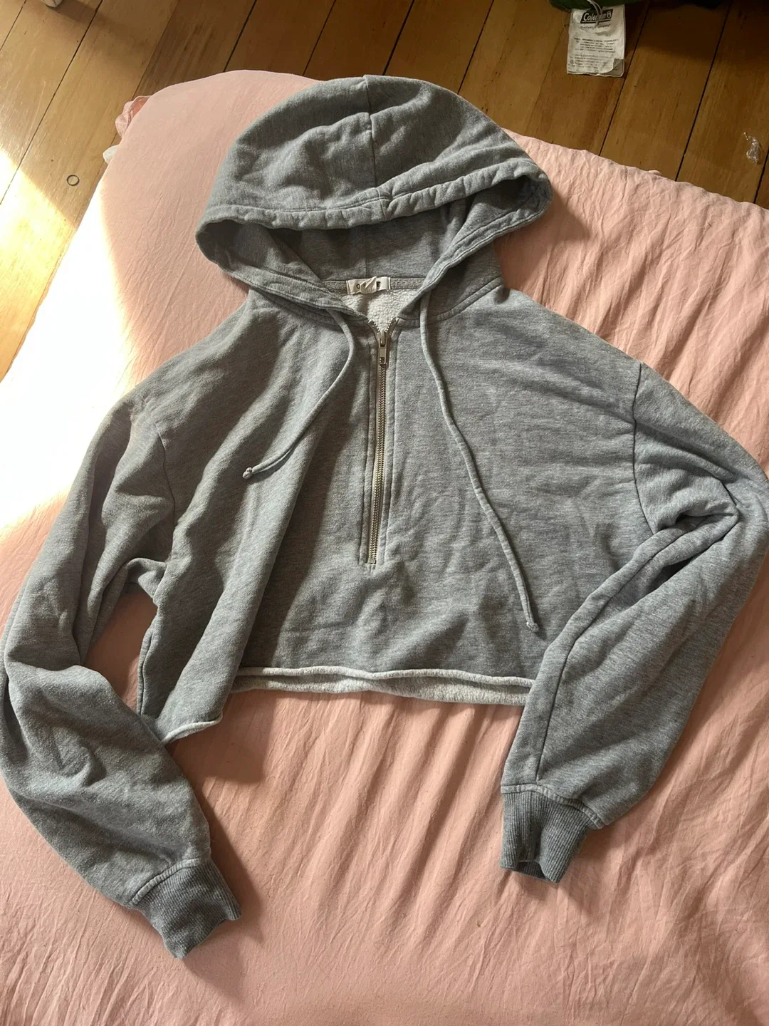 Garage Grey Cropped Hoodie - Size Small