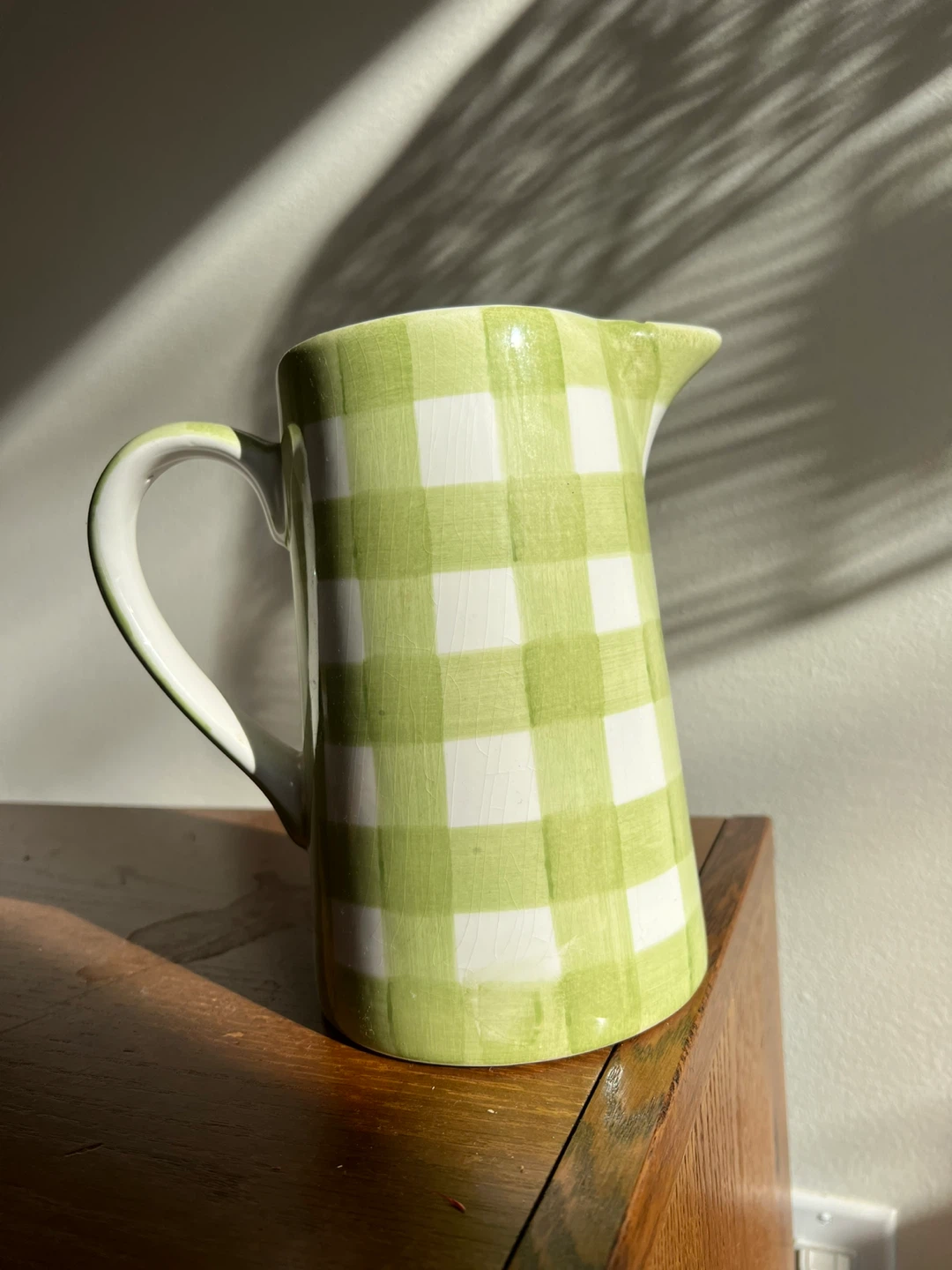 Green & White Checkered Pitcher