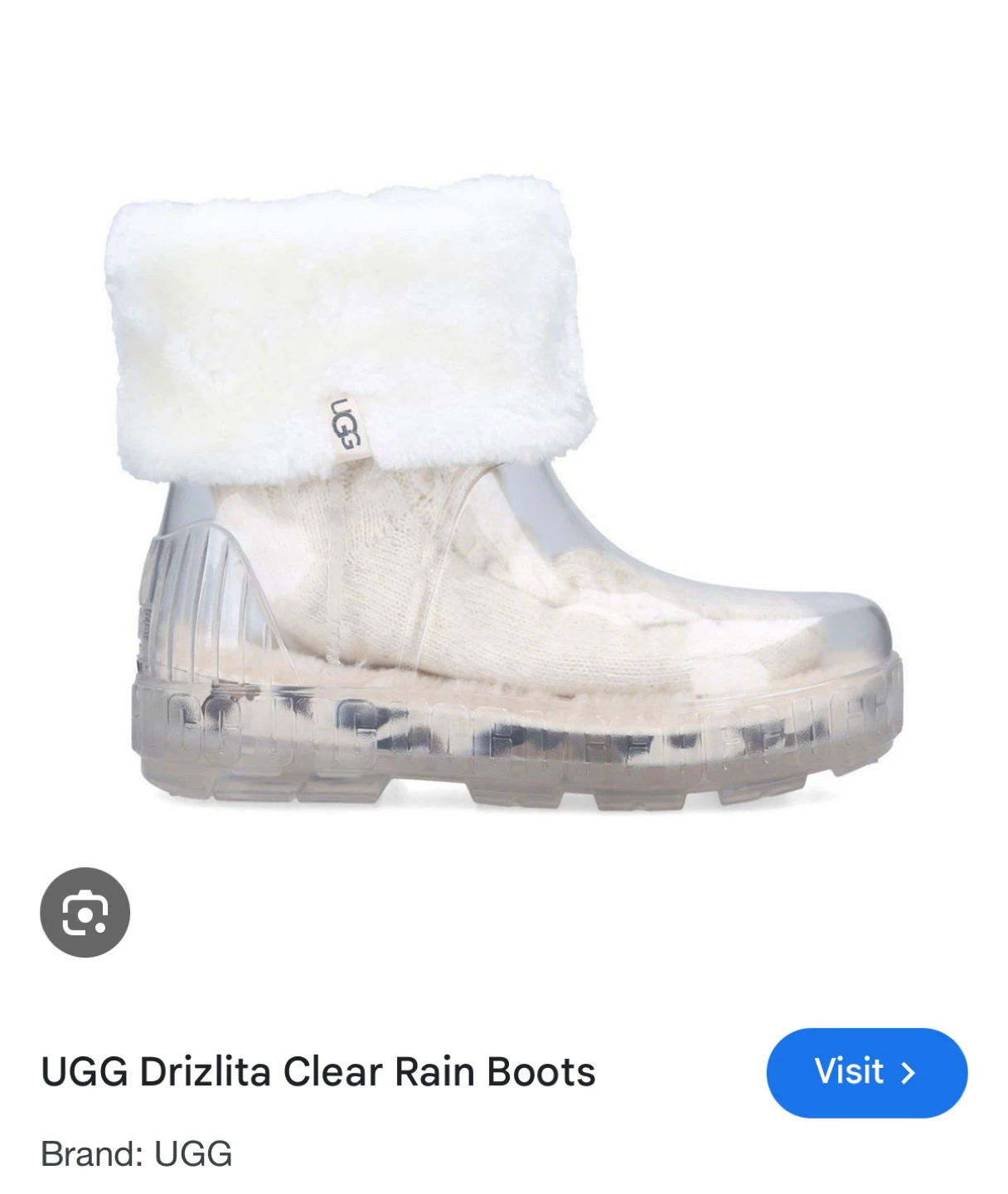 UGG Drizlita Clear Rain Boots 38 + Lita Fleece Socks - photo 3