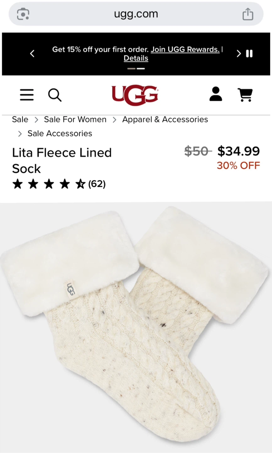 UGG Drizlita Clear Rain Boots 38 + Lita Fleece Socks - photo 2
