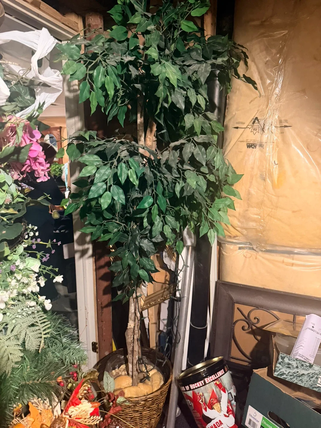 Artificial Tree in Woven Basket