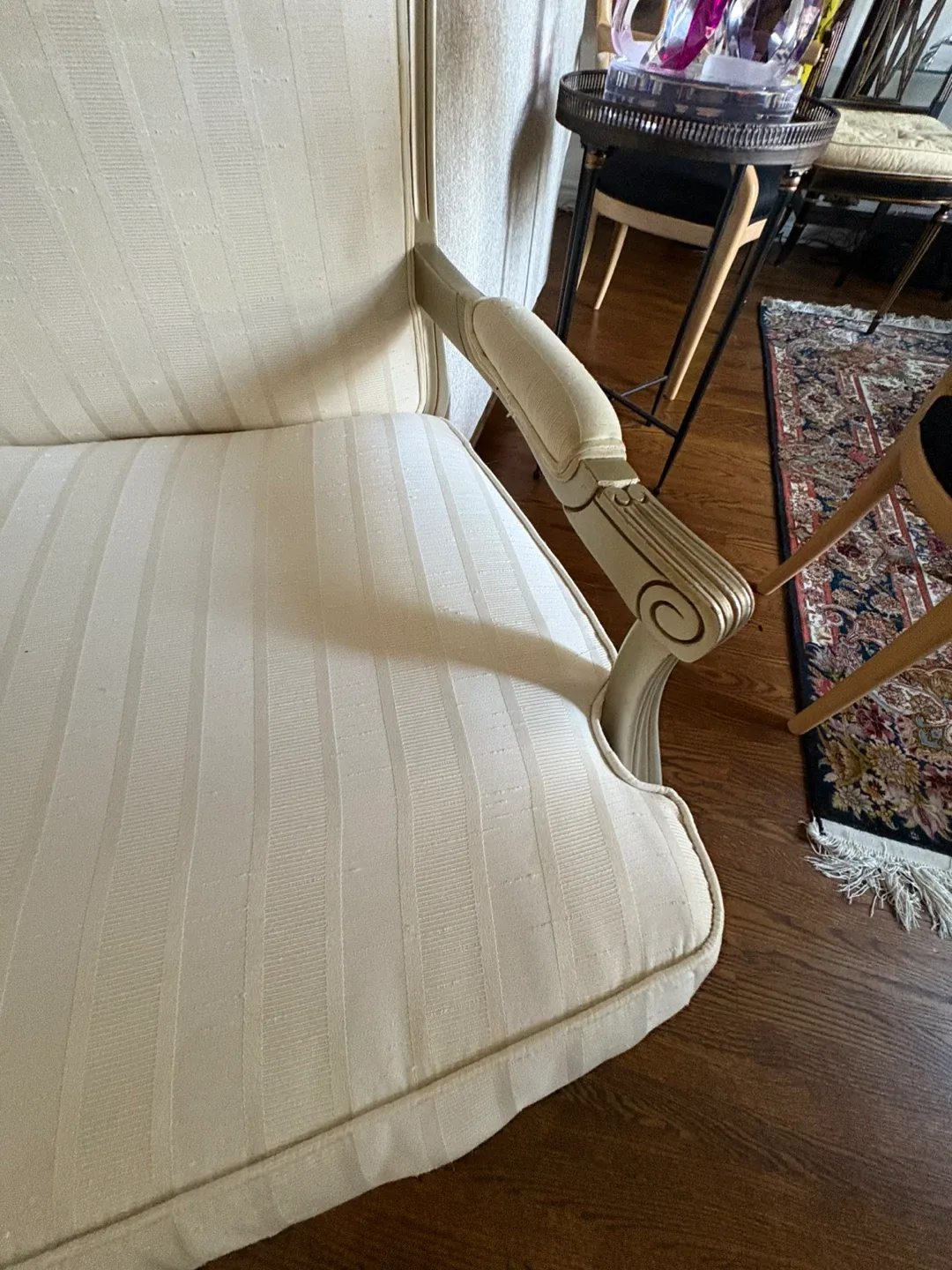 Pair of Vintage Armchairs - Cream & Gold image indicator(2)