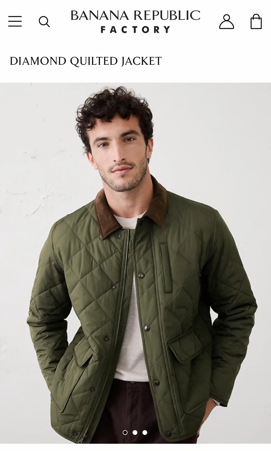 Banana Republic Diamond Quilted Jacket L