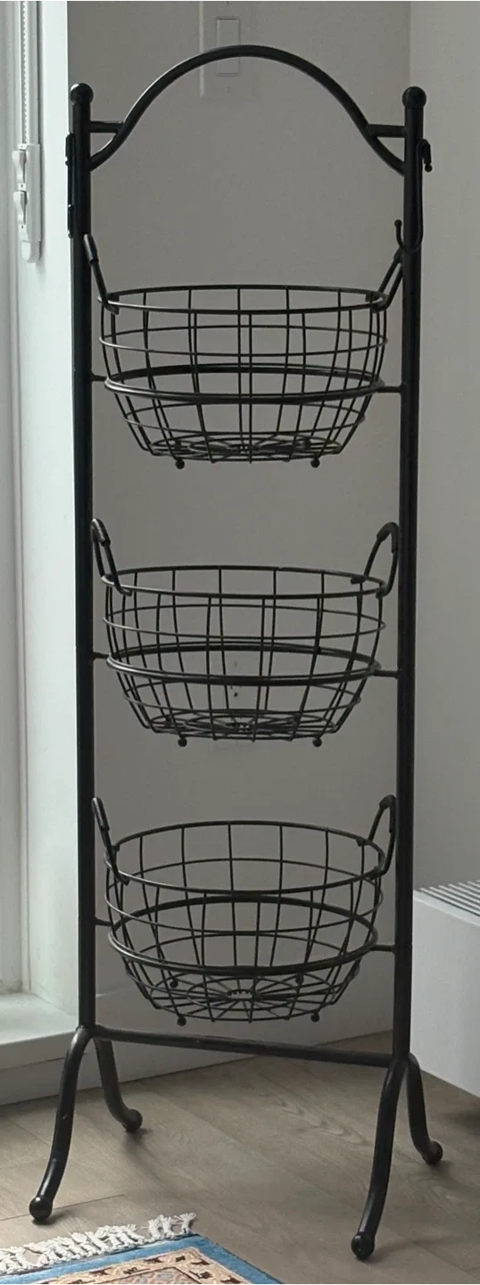 3-Tier Wire Basket Stand - Black image indicator(3)