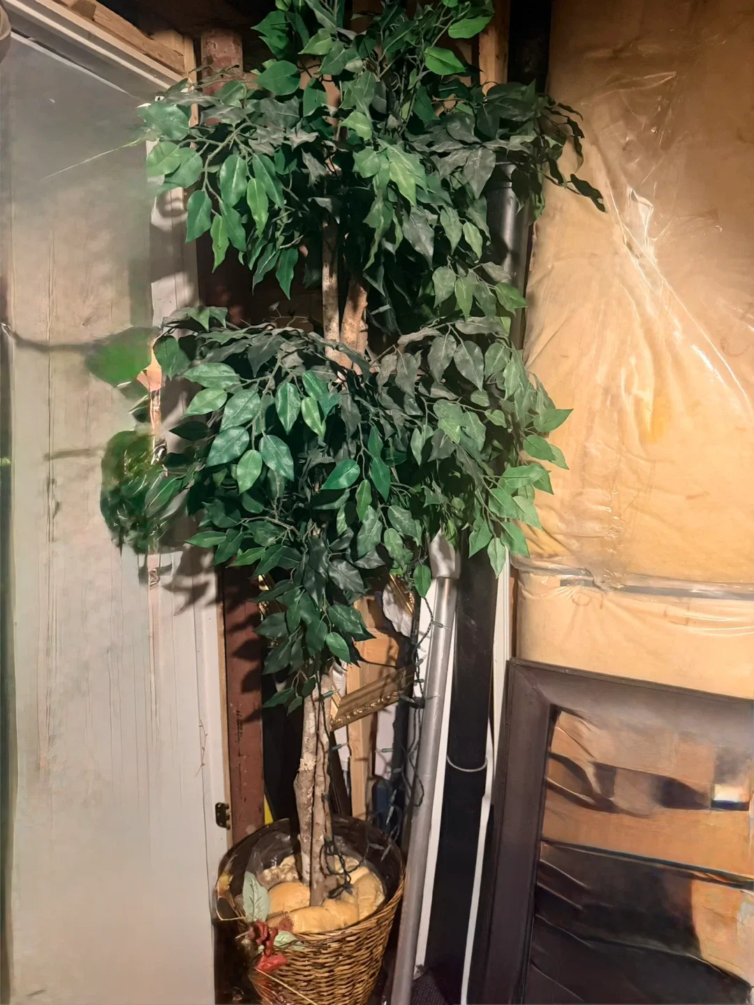 Artificial Tree in Woven Basket