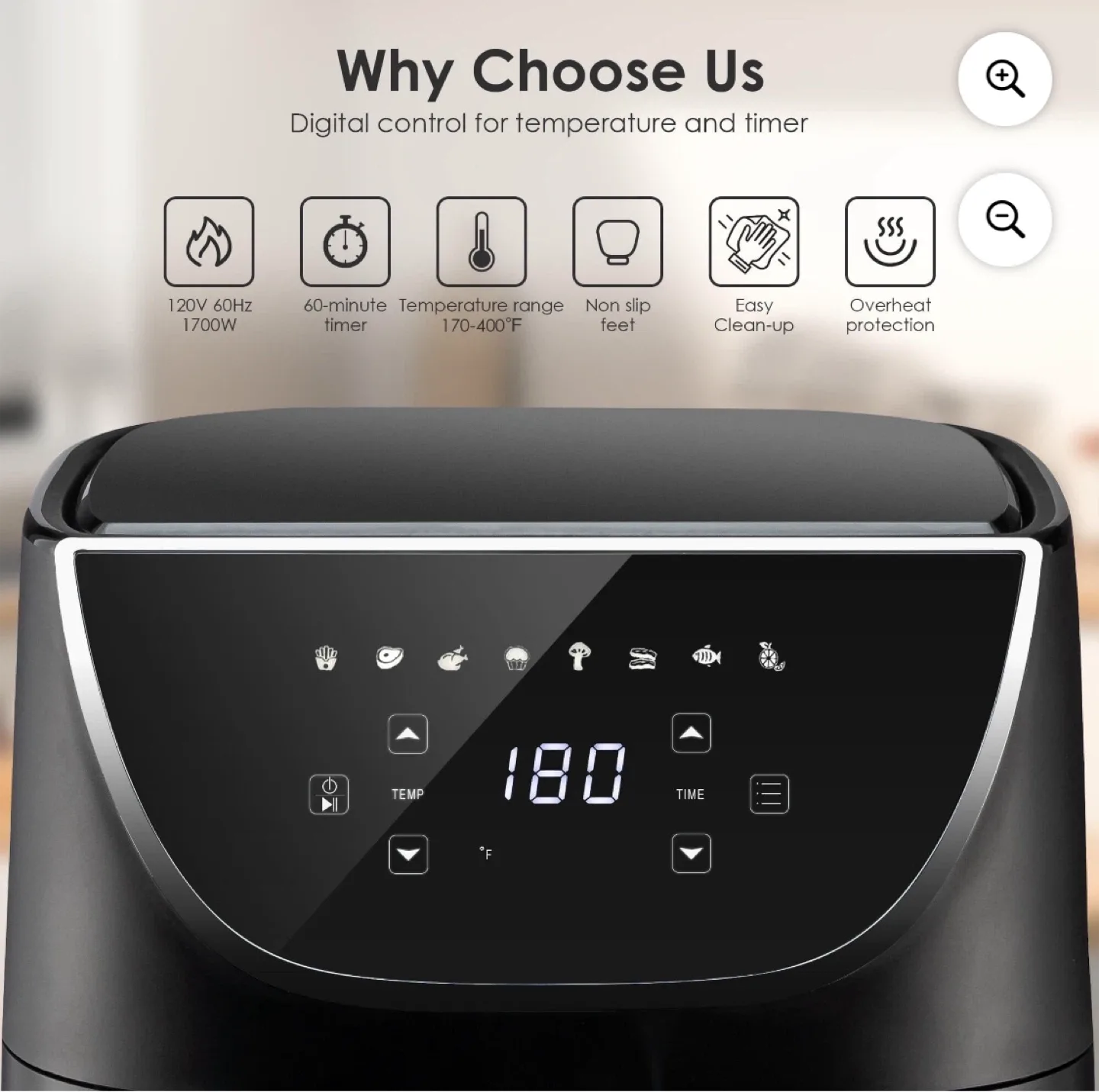 Living Basics 5.7L Digital Air Fryer image indicator(7)