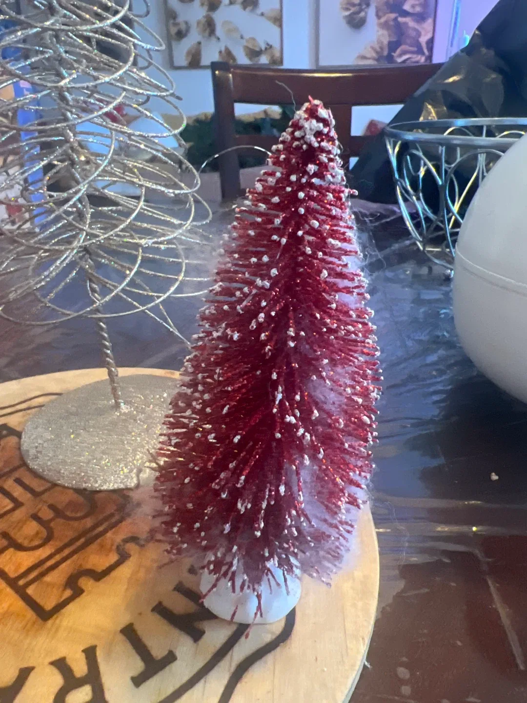 3 Christmas Tabletop Trees - Red & Silver image indicator(2)