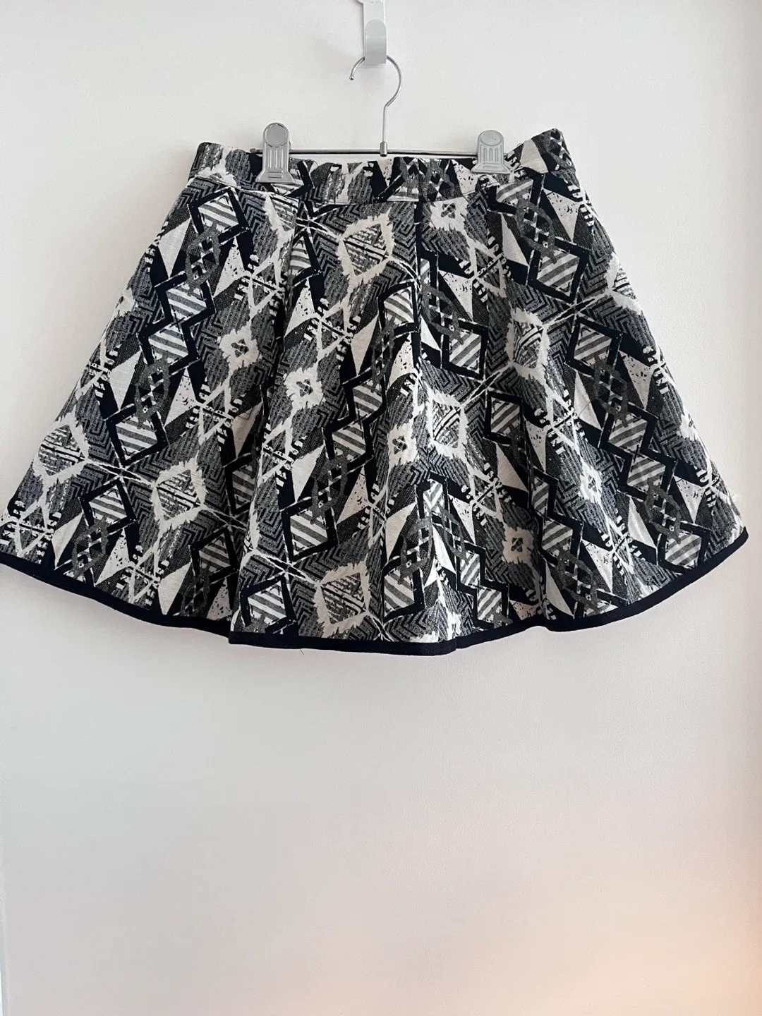 Skater Skirt – Black & Grey Geometric Pattern image indicator(2)