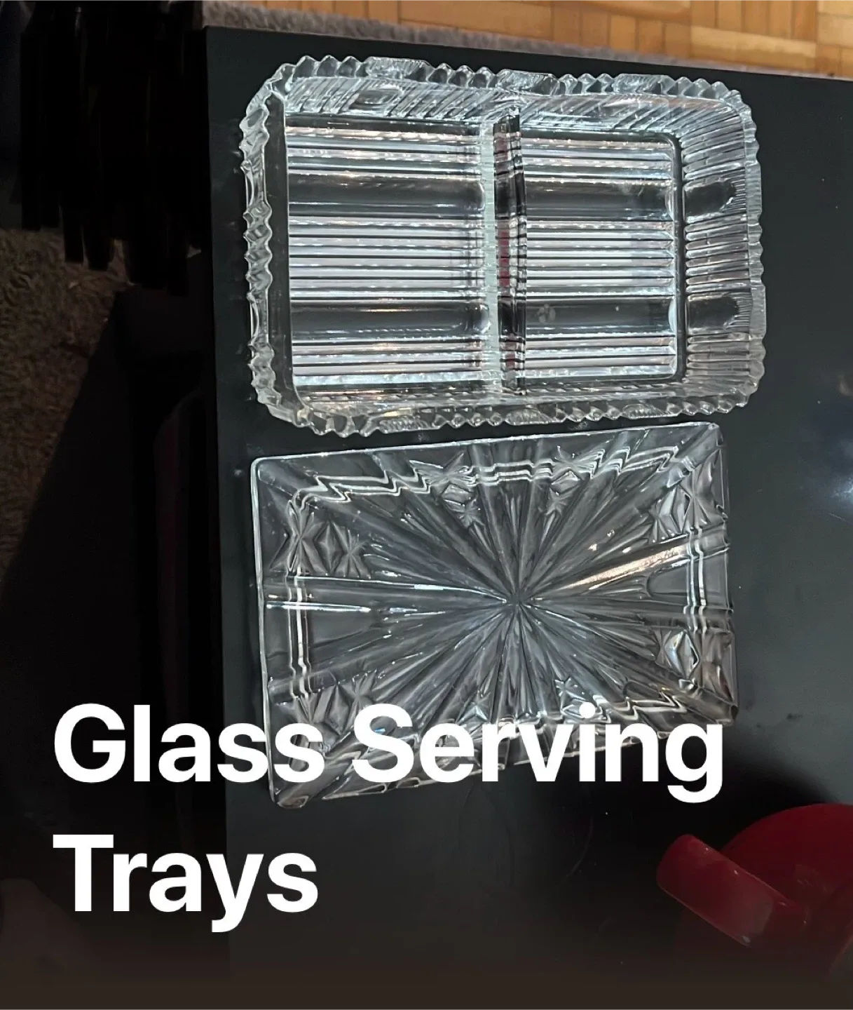 Group of vintage  cut glass pieces.