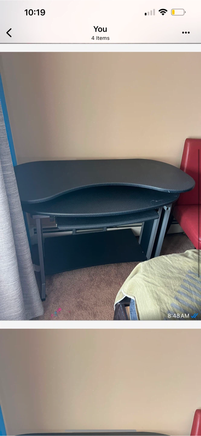 Black Computer Desk with Keyboard Tray