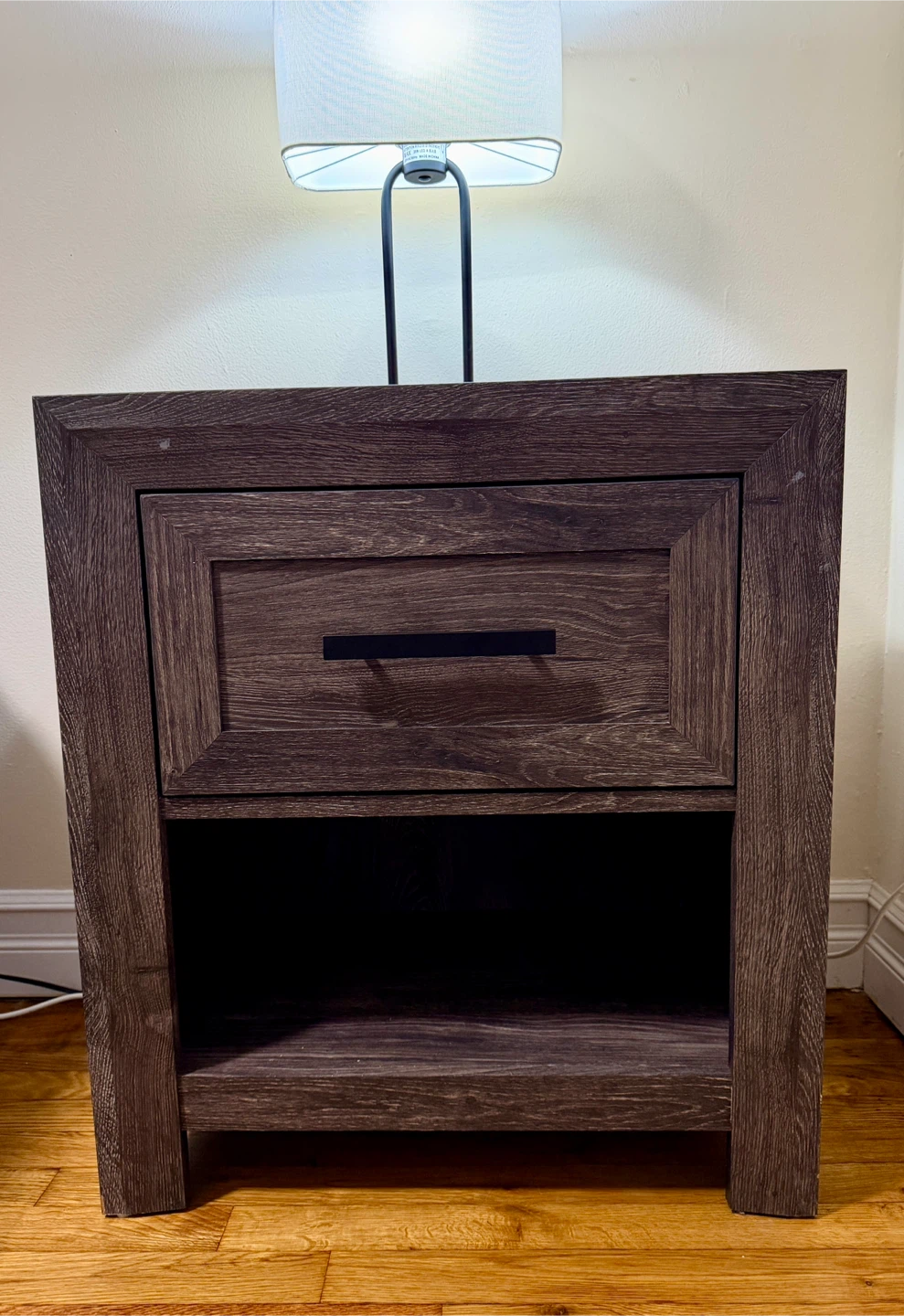 Wood Nightstand with Drawer