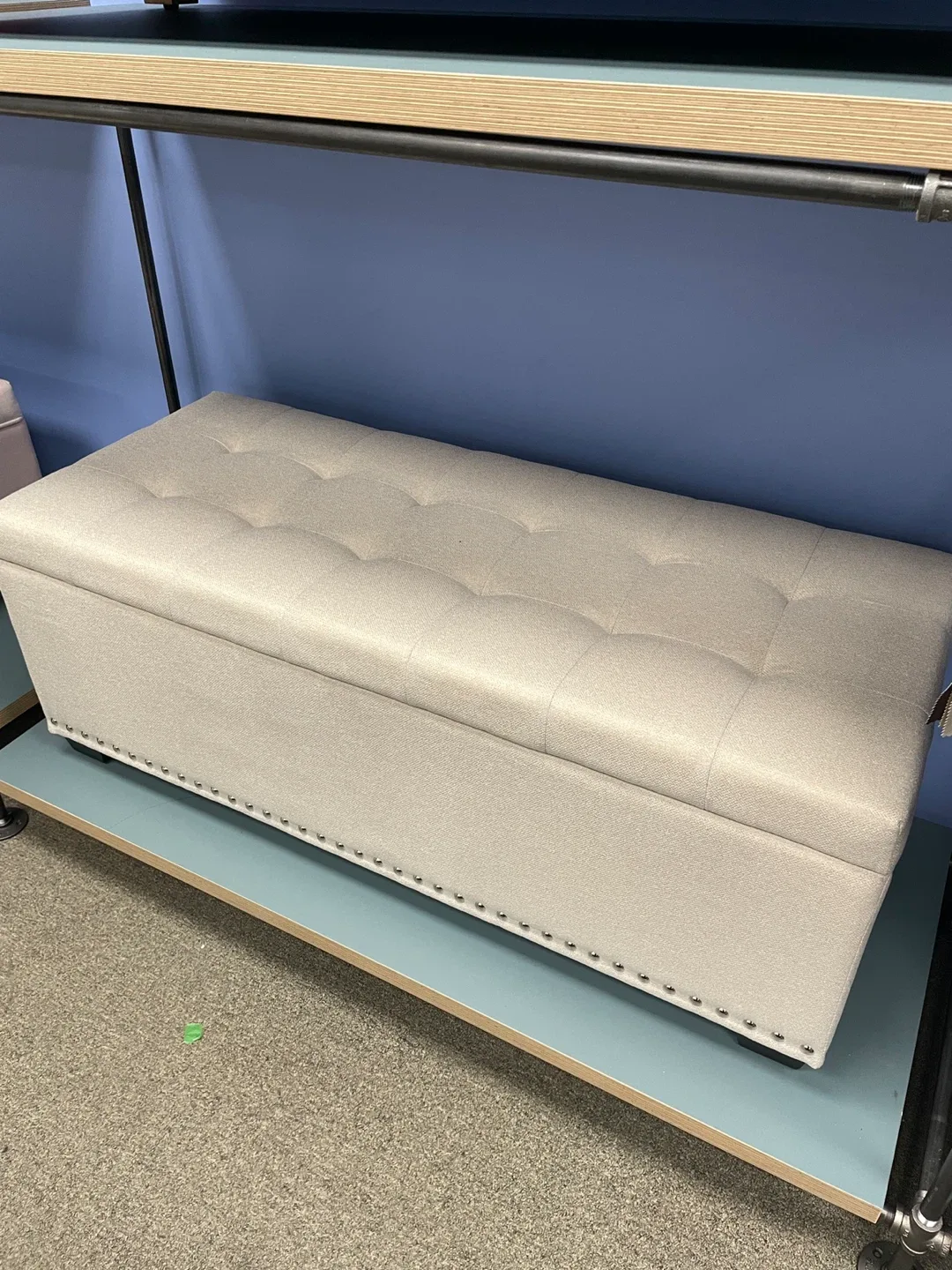 ✨BRAND NEW Beige Storage Ottoman +2 Free Cubes