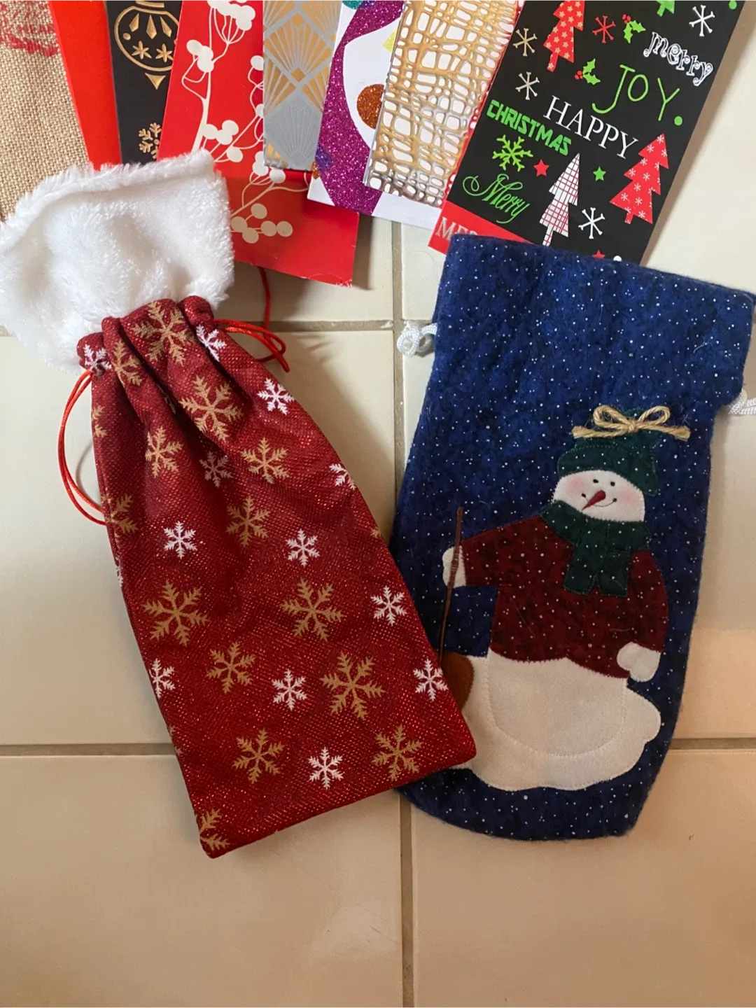 12 Christmas Wine Gift  Bags