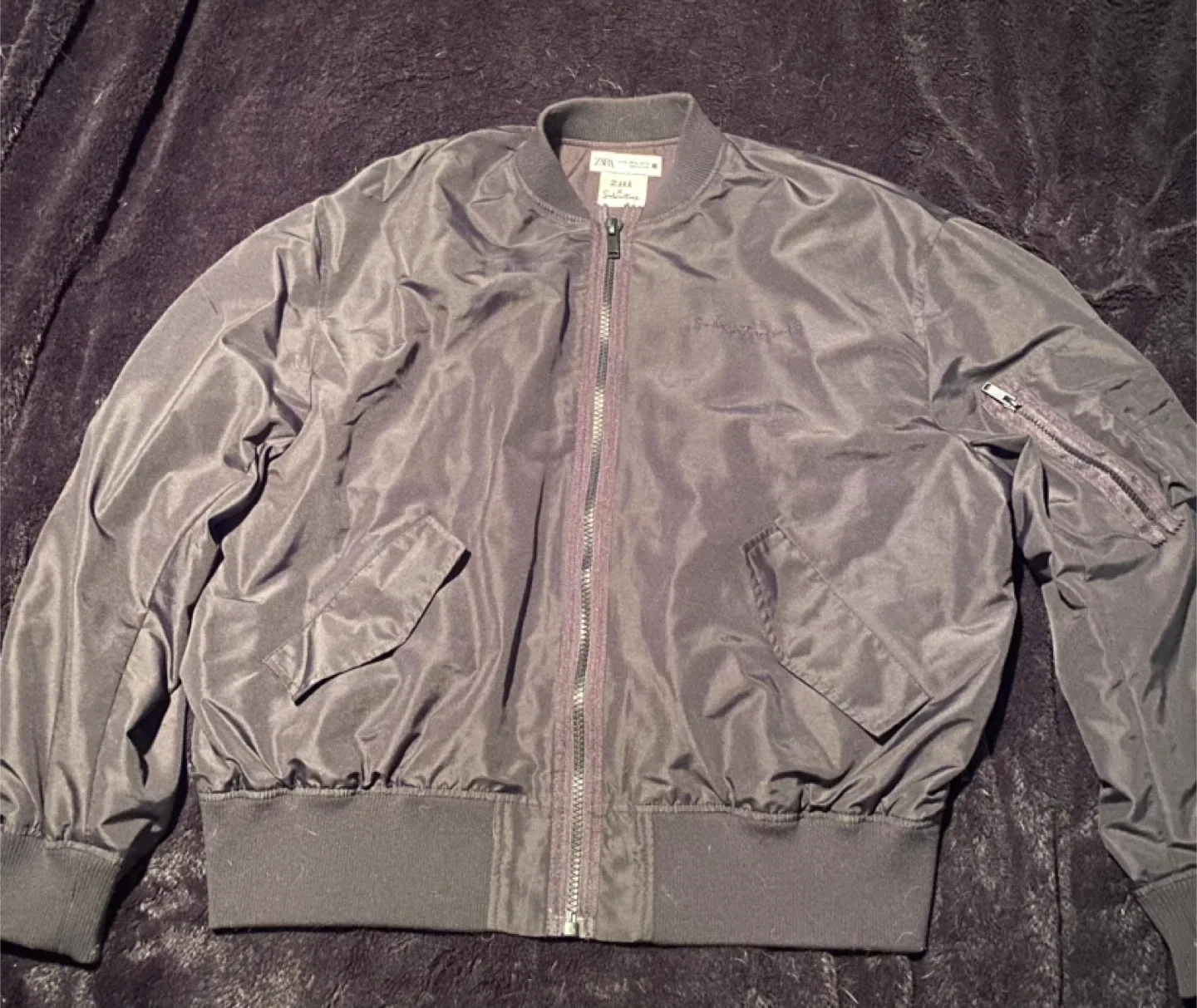 Zara x Salventius Patch Black Bomber Jacket - XL image indicator(2)