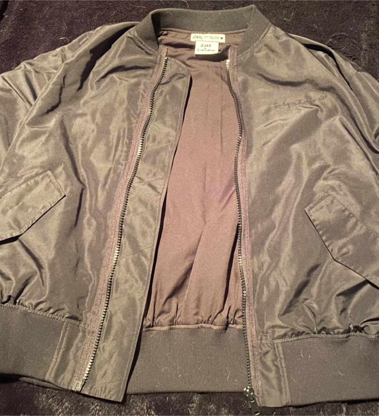 Zara x Salventius Patch Black Bomber Jacket - XL image indicator(4)