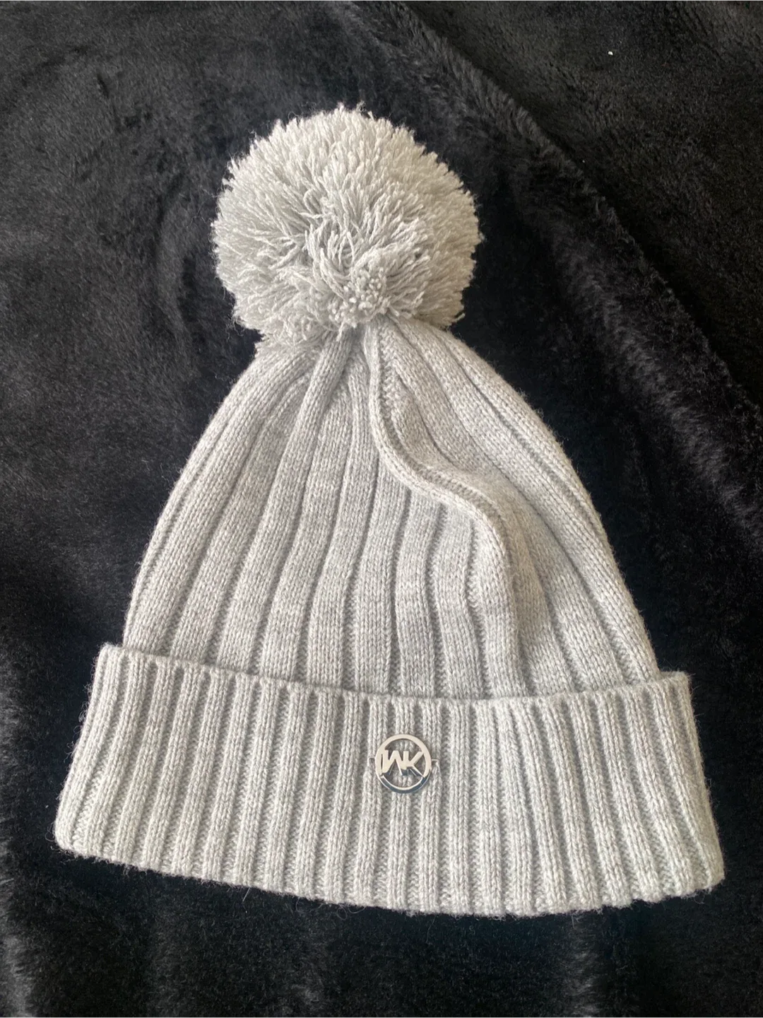 Michael Kors Grey Knit Pom Pom Beanie