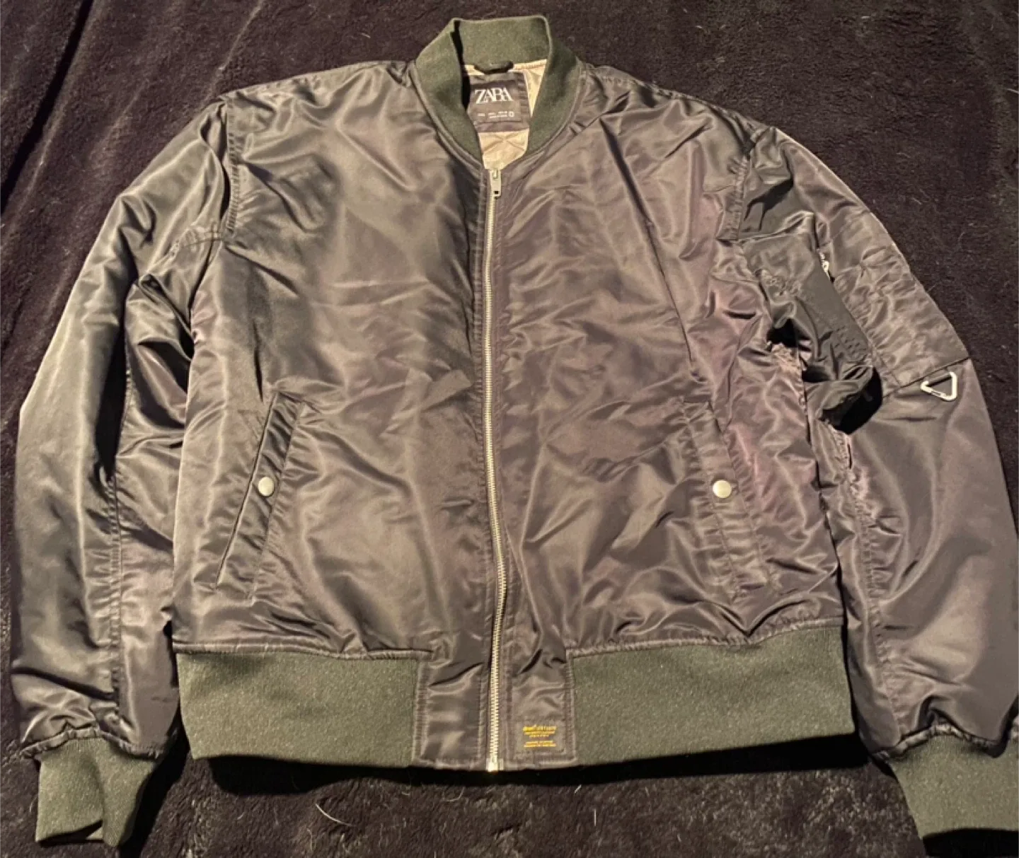 ZARA Men’s Black Padded Bomber Jacket