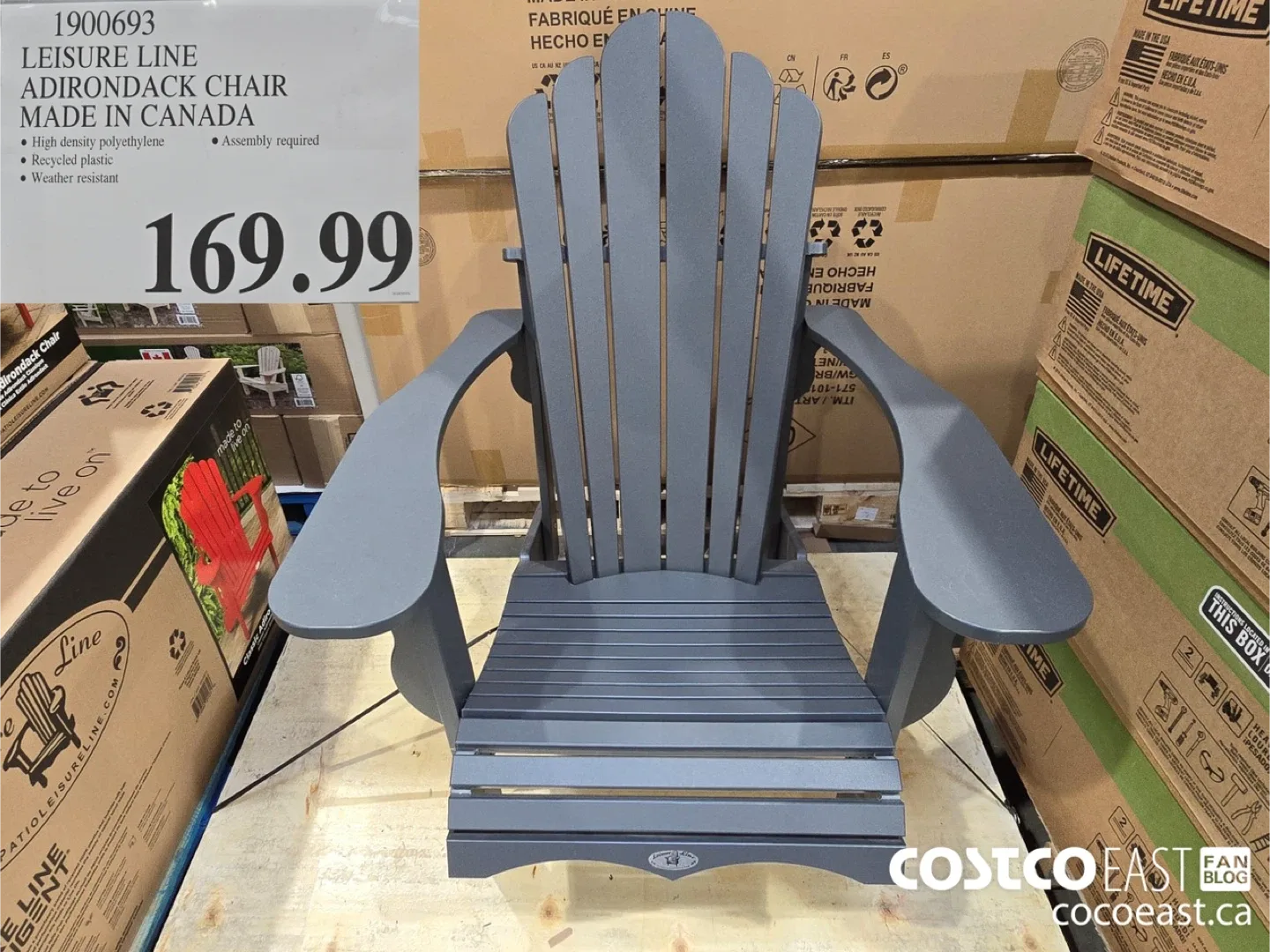 Leisure Line Adirondack Chair - Grey