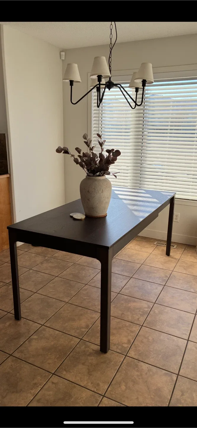 Extendable Dining Table, Dark Brown
