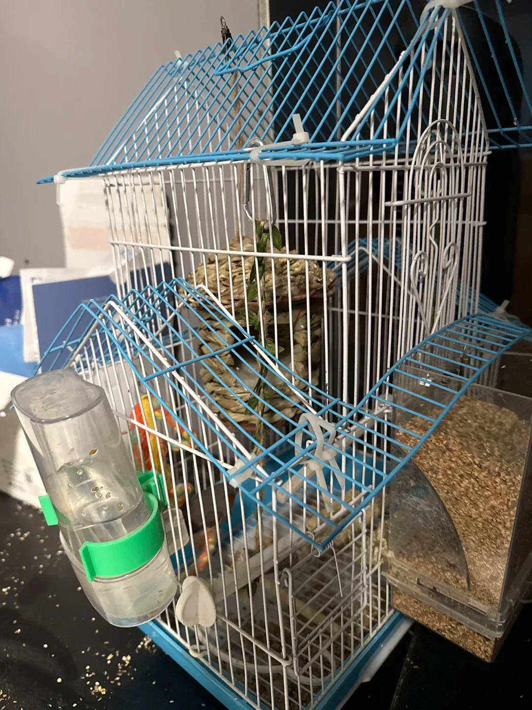 It includes a little bird.  Bird Cage with Accessories image indicator(5)