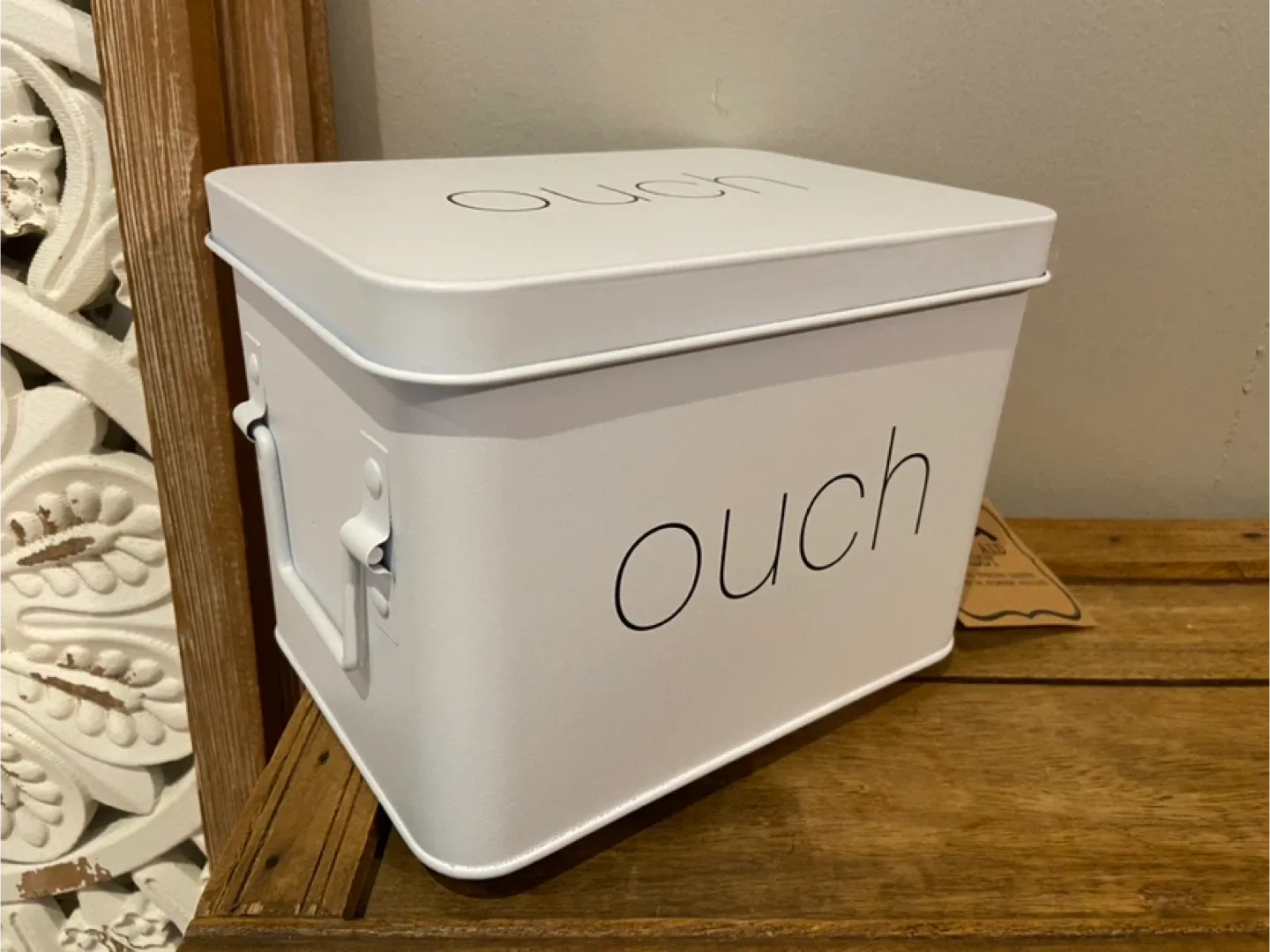 New First Aid Ouch Tin Organizer