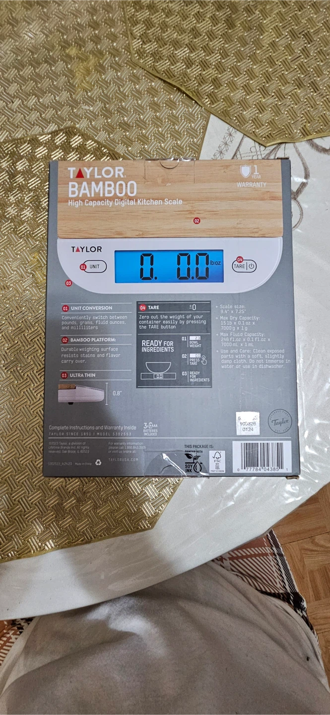 New Taylor Bamboo High Capacity Digital Kitchen Scale - photo 2