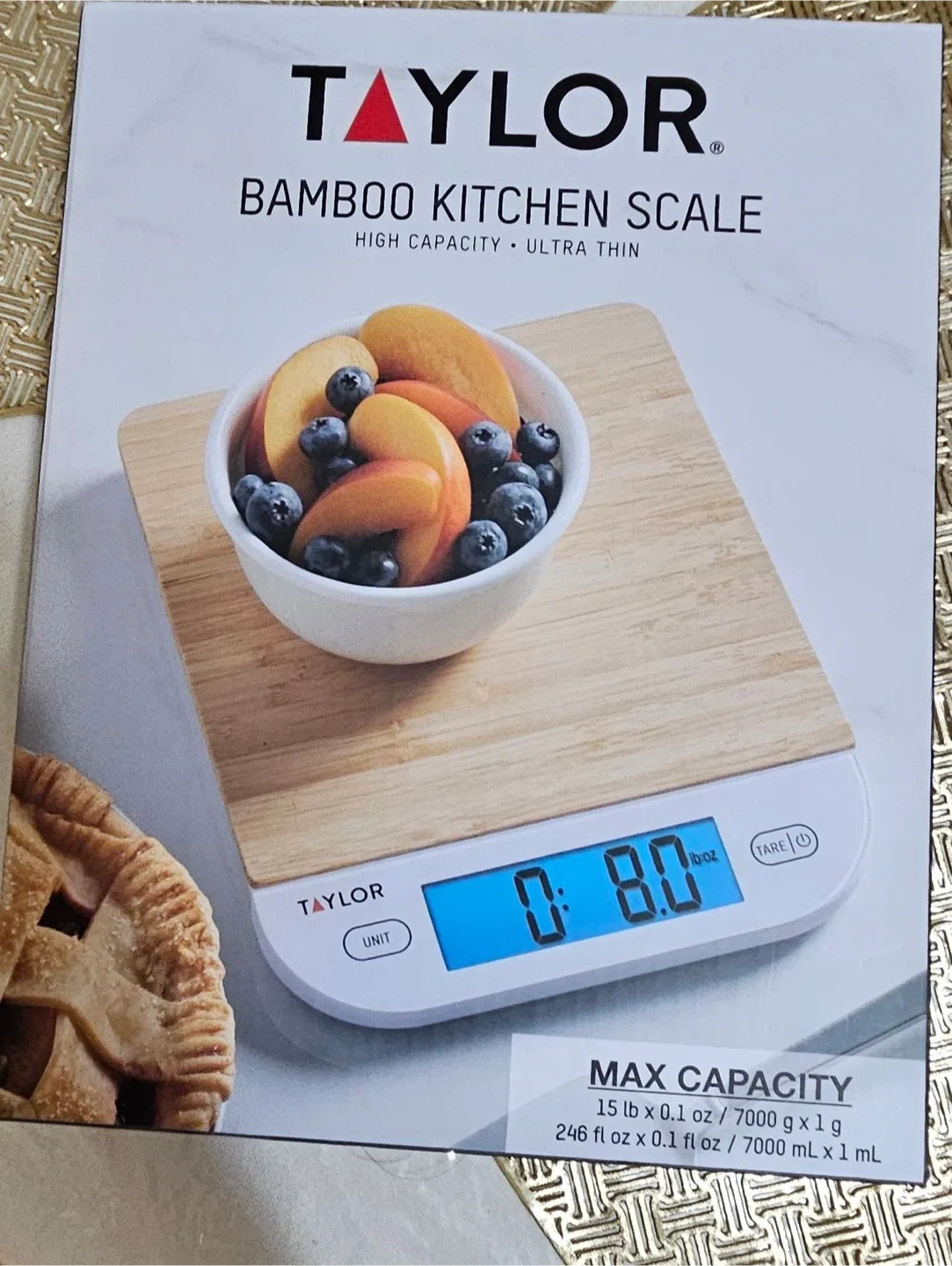 New Taylor Bamboo High Capacity Digital Kitchen Scale