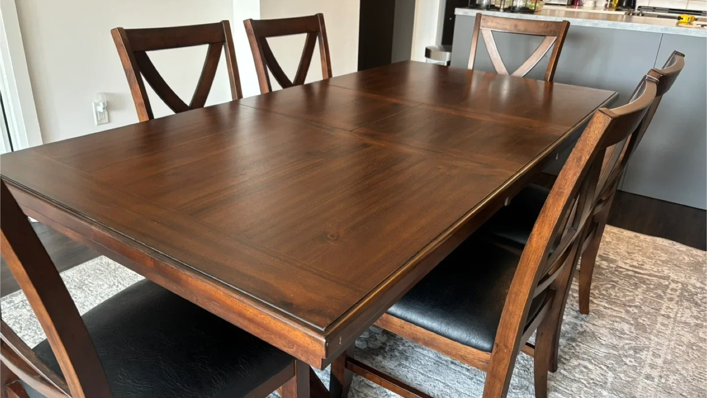 Dining Table with 6 Chairs - Dark Wood image indicator(5)
