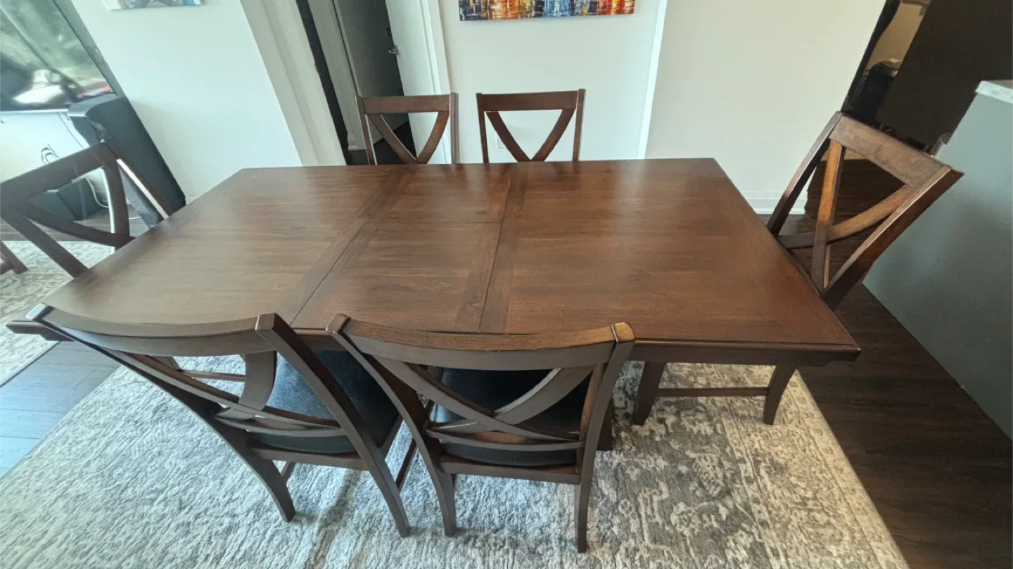 Dining Table with 6 Chairs - Dark Wood image indicator(2)
