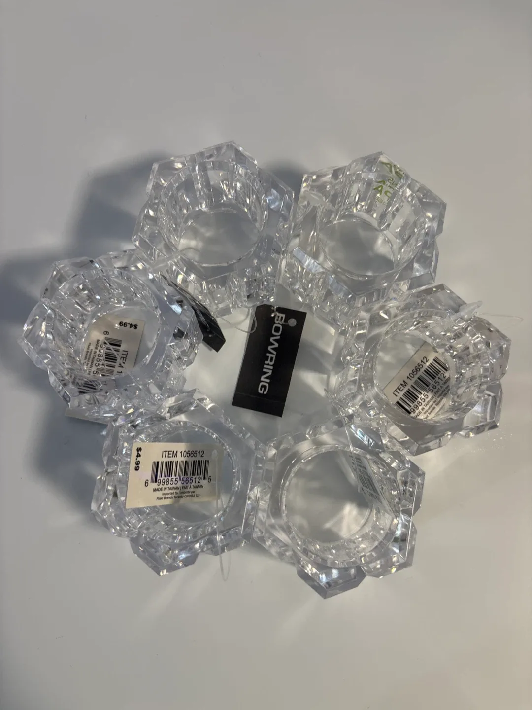 Bowring Crystal Napkin Rings - Set of 6