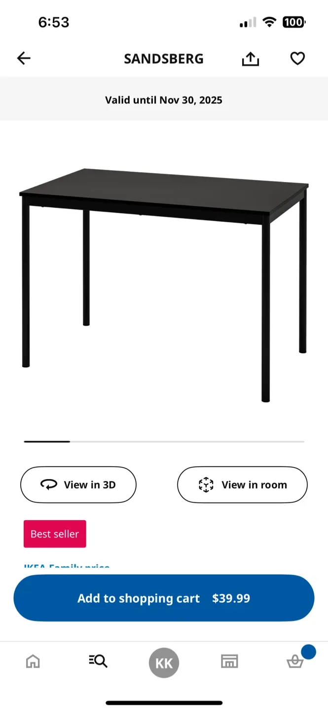 IKEA Dining Table 110x67cm image indicator(2)