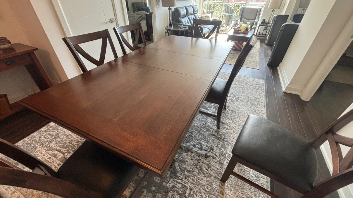 Dining Table with 6 Chairs - Dark Wood image indicator(6)