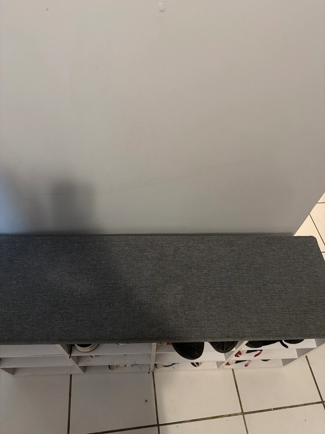 Shoe Rack Bench with Gray Cushion - photo 2