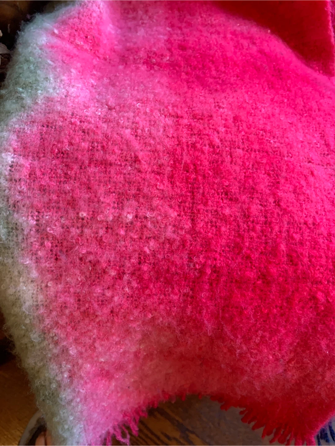 Cozy Pink, Green & Blue Winter Scarf - photo 2