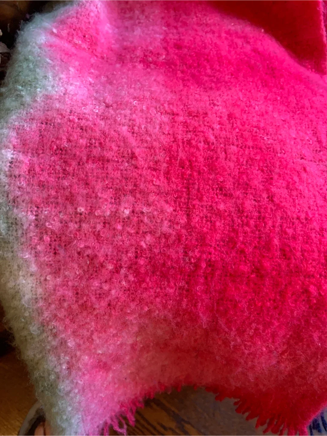 Cozy Pink, Green & Blue Winter Scarf image indicator(2)