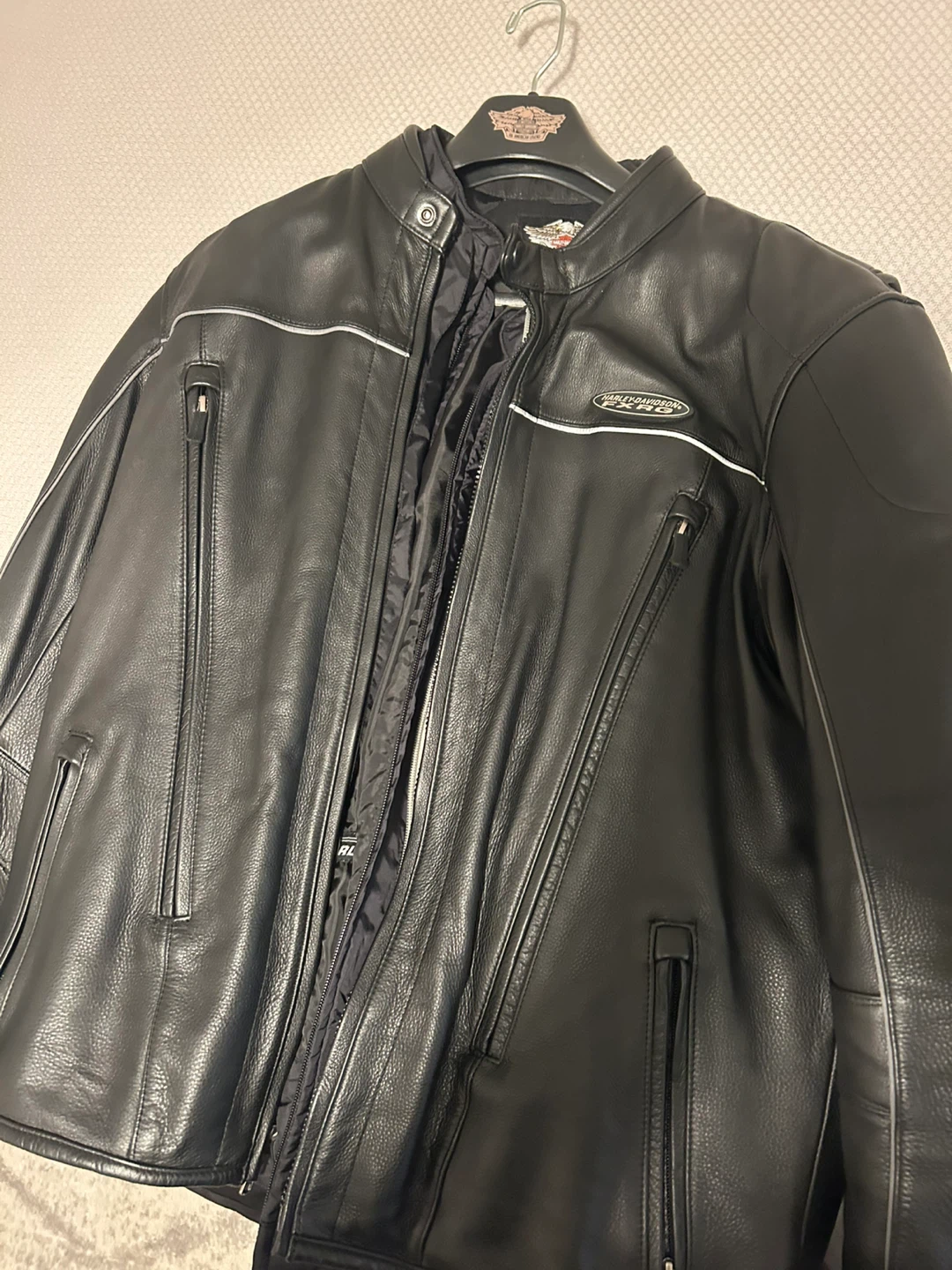 HARLEY DAVIDSON FXRG Leather JACKET - BLACK - XL
