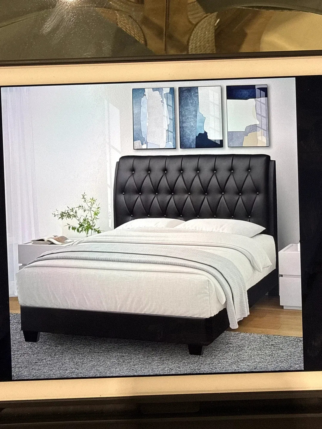 Black Tufted Headboard Bed Frame