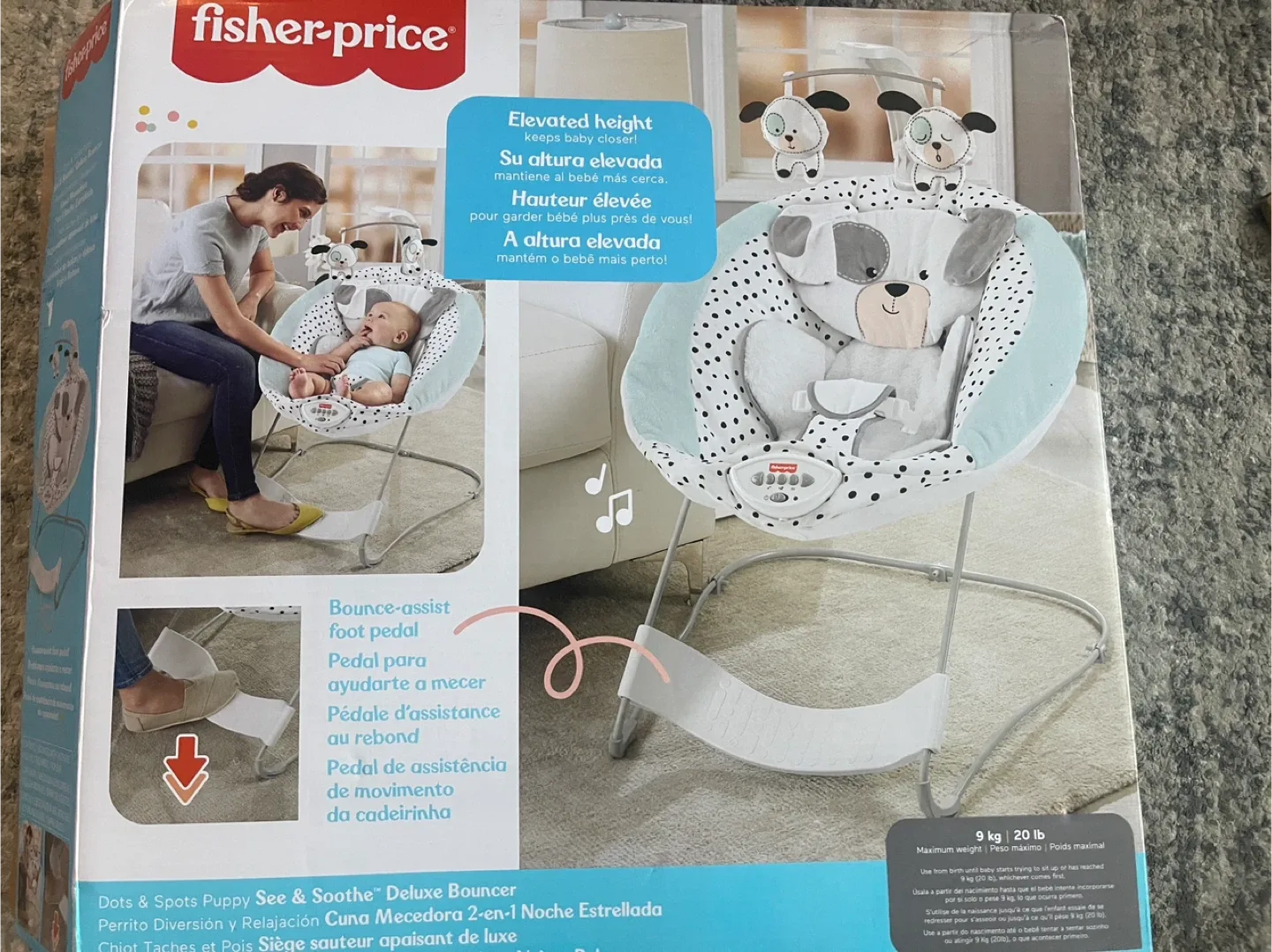 Fisher-Price Dots & Spots See & Soothe Deluxe Bouncer