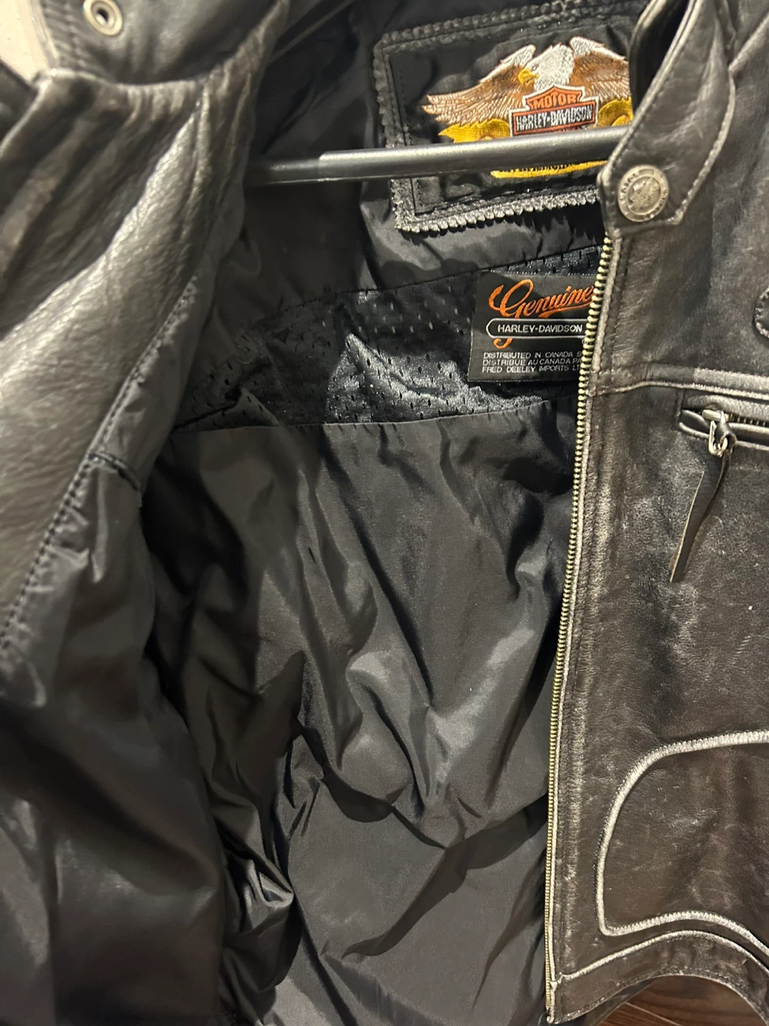 Vintage Harley Davidson Distressed Black Leather Jacket XL - photo 3