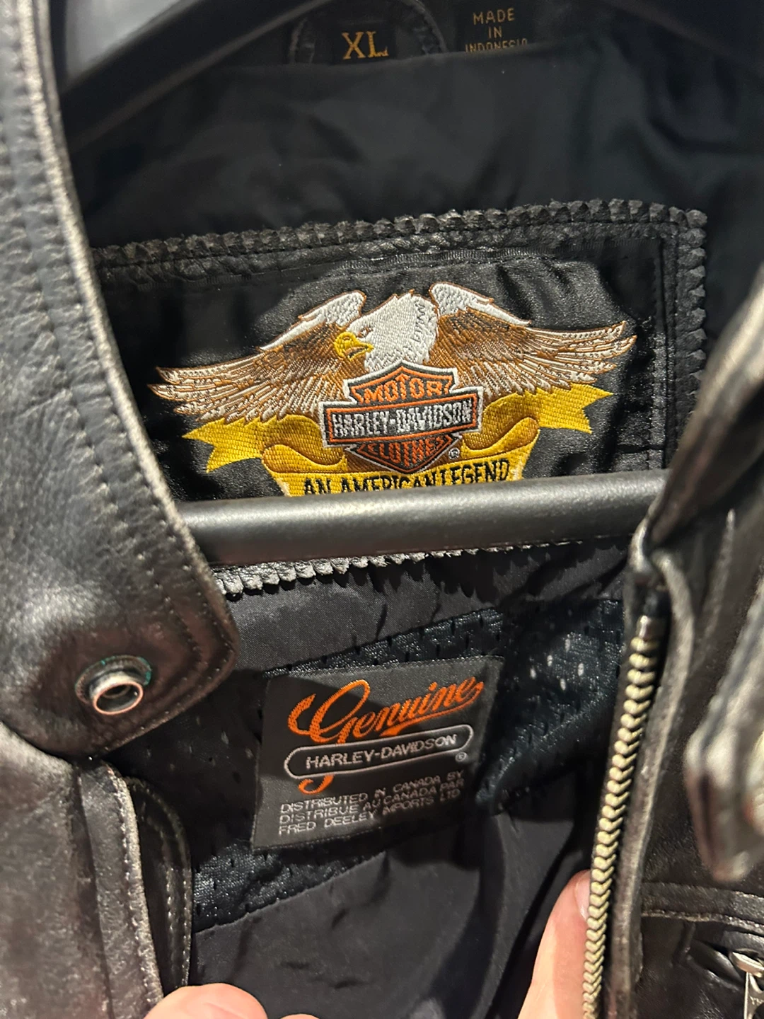 Vintage Harley Davidson Distressed Black Leather Jacket XL - photo 2