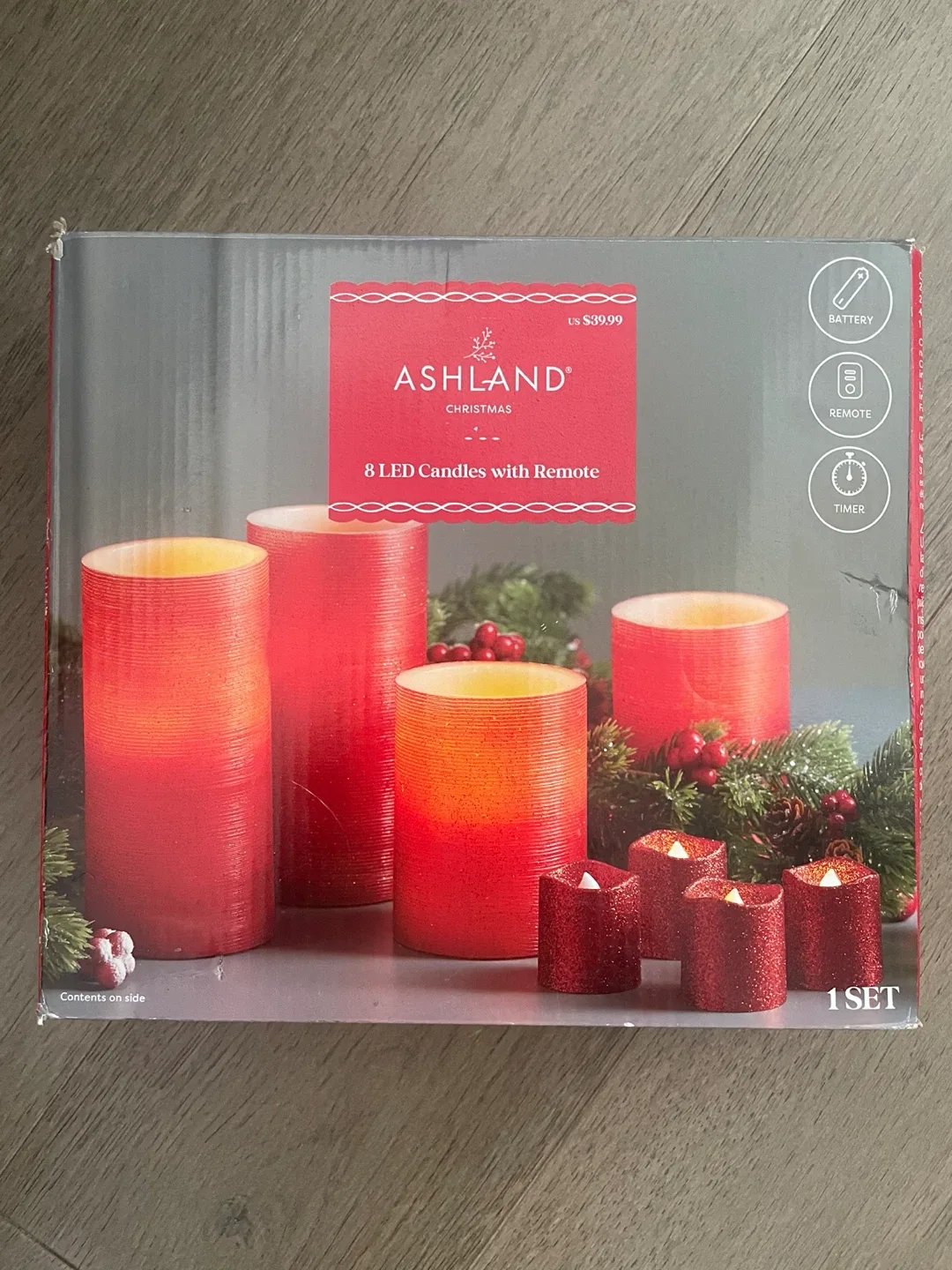 NEW! Ashland Christmas 8 LED Candles with Remote