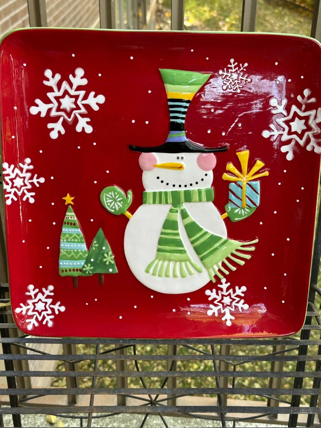 14” x 14” Snowman Platter - Pier 1